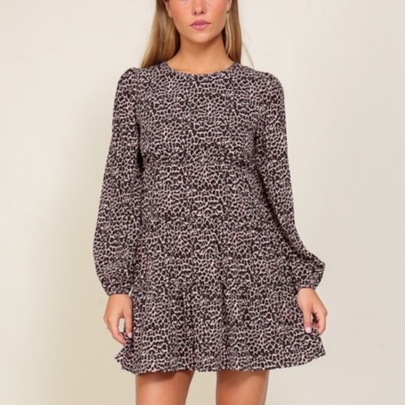 NWT Lumiere Leopard Animal Print Dress - Picture 1 of 4